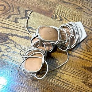 New tie up sandal heels